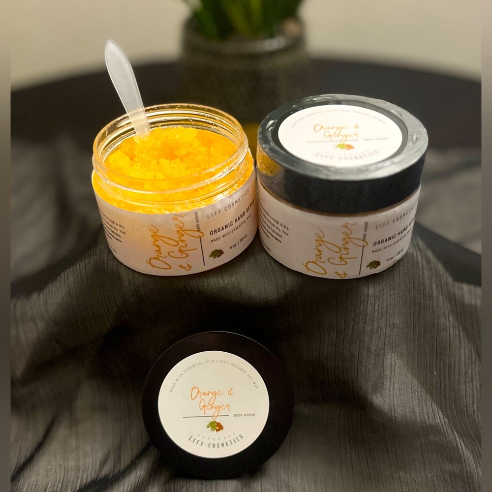 HAND SCRUB: Chocolate mint or Orange and Ginger Hand Scrub.